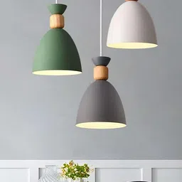 MFD HOME FURNISHING White & Green Spherical Pendant Ceiling Lamp image 4