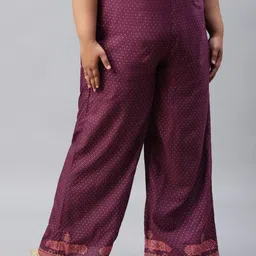 W Women Purple Printed AW-22 Trousers image 4