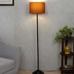 TU CASA Brown & Black Cylindrical Shaped Floor Lamp image 2
