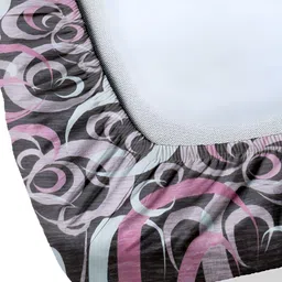 Innovative Edge Pink & Grey Cotton Fitted160 TC Single Bedsheet with 1 Pillow Covers image 2