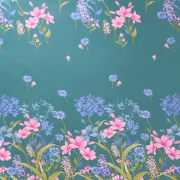 RD TREND Green & Blue Floral Printed 210 TC Cotton Single Bedsheet with 1 Pillow Covers image 2