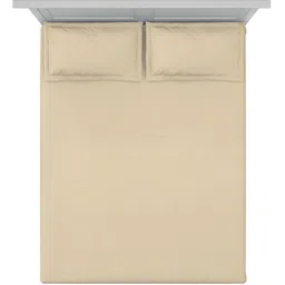 DDecor Beige Cotton 180 TC Queen Bedsheet With 2 Pillow Covers image 4