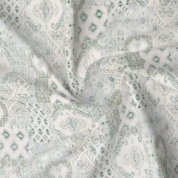 RD TREND Green & White Printed 210 TC Pure Cotton King Bedsheet & 2 Pillow Covers image 2