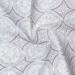 RD TREND Grey & White Printed 210 TC Pure Cotton King Bedsheet & 2 Pillow Covers image 3