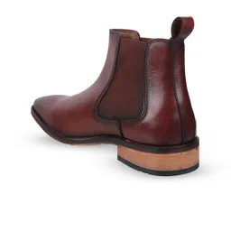 DAVINCHI Men Leather Mid-Top Chelsea Boots image 3