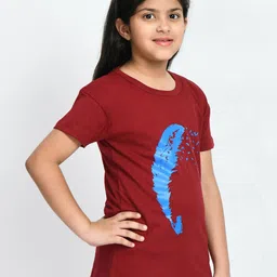 BAESD Girls Pack Of 4 Graphic Printed Knitted Cotton T-Shirts image 3