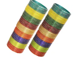 NMII Set Of 108 Glass Polka Dots Glossy Finished Bangles image 4
