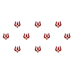 Comet Busters 10 Pcs Embellished Reusable Trishul-Shaped Designer Bindis - Red image 3
