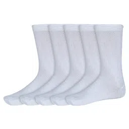 SIDEWOK Men Pack Of 5 White Solid Pure Combed Cotton Ankle-Length Socks image 2