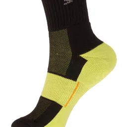 Wildcraft Adults Black & Yellow Pack of 3 Colourblocked Calf Length Socks image 4