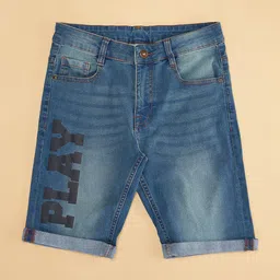 Pantaloons Junior Boys Typography Printed Denim Shorts image 2