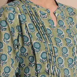 Secret Wish Ethnic Motifs Printed Fit & Flare Pure Cotton Maternity Feeding Midi Dress image 2