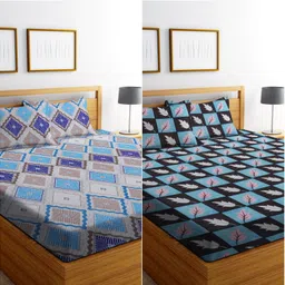 flipkart smartbuy Microfiber Double Flat 160 TC Printed Bedsheet-picture-19