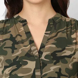 Pepe Jeans Women Beige & Green Shirt Dress image 2