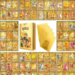 ADKD Kids 55 Pieces Foiled Pokemon Card Game image 5
