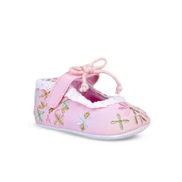 Baby Moo Kids-Girls Embroidered Cotton Booties image 3