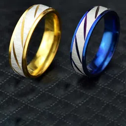 MEENAZ Men Set Of 2 Gold-Plated Finger Ring image 2