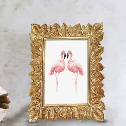 Art Street Gold-Toned Leaf Design Table Photo Frame image 2