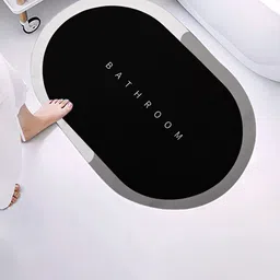 Cortina 2 Pcs Black & Blue Printed Non-Slip Bath Mats image 2