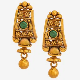 Kushal's Fashion Jewellery Gold-Plated 92.5 Pure Silver Classic Drop Earrings image 2