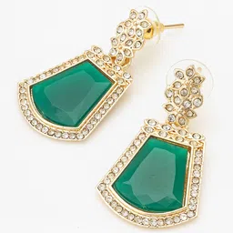 aadita Gold-Toned Geometric Drop Earrings image 2