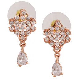 Estele Rose Gold-Plated Teardrop Shaped Drop Earrings image 3