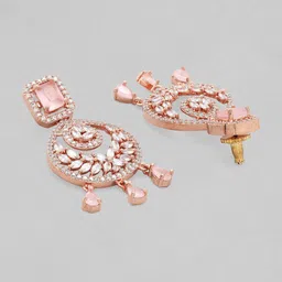 Rubans Gold-Toned Crescent Shaped Drop Earrings image 3