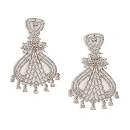 JEWELS GEHNA White Floral Drop Earrings image 2