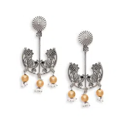 OOMPH Artificial Beads Oxidised Drop Earrings image 2
