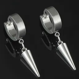 Peora Stainless Steel Silver-Plated Geometric Shaped Drop Earrings image 2