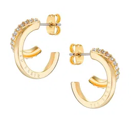 Ted Baker Gold-Plated Contemporary Crystal Hoop Earrings image 2