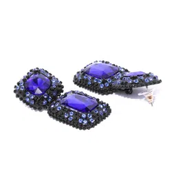 DressBerry Artificial Stones Studded Contemporary Drop Earrings image 2