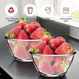 aanami Glass Dessert Bowl with Plastic Lids Stackable Serving Storage, Airtight Lightweight Reusable 435ml image 4