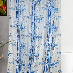 Kuber Industries Blue & White Printed Shower Curtains image 4