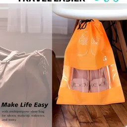 Kuber Industries Set Of 10 Pcs Non-Woven Shoe Cover Bags with Transparent Window image 2