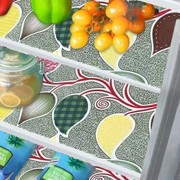 LooMantha Green & Yellow Floral Printed Water Resistant Shelf Liner Organisers image 2
