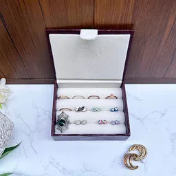 La Trove Maroon Set of 1 Regular Jewellery Organiser Organisers image 2