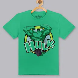 Kids Ville Boys Green Hulk Printed Tshirt image 3
