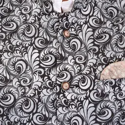 PRINTCULTR Mandarin Collar Printed Nehru Jacket image 4