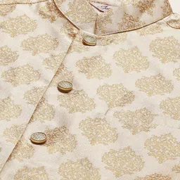 Jompers Men Cream Woven Design Ethnic Nehru Jackets image 4