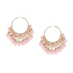 Adwitiya Collection Gold-Toned Circular Jhumkas Earrings image 2