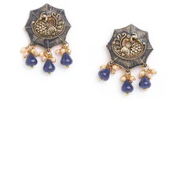 Anouk Gold-Toned Brass-Plated Floral Studs Earrings image 2