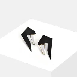 SOHI Gold-Plated Contemporary Studs Earrings image 2