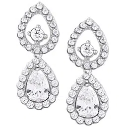 GIVA 925 Sterling Silver Rhodium-Plated Contemporary Drop Earrings image 2
