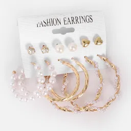 DressBerry Set Of 12 Gold-Plated Contemporary Hoop Earrings image 3