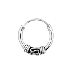 Nistra Circular Oxidised Hoop Earrings image 2