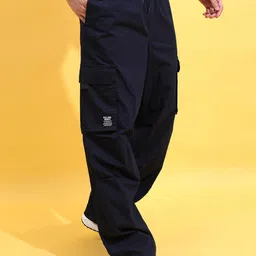 HIGHLANDER Men Cotton Parachute Drop Crotch Relax Baggy Fit Cargo Jogger Trousers image 2