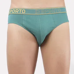 SPORTO Men Pack Of 2 Blue Cotton Basic Briefs image 5