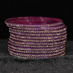 NMII Set Of 12 Stone Studded Glass Bangles image 3