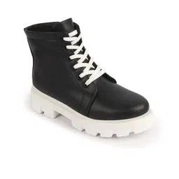 FAUSTO Women Mid Top Platform Heeled Chunky Boots image 2